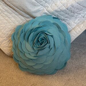 PB Teen Flora Felt Pillow Teal